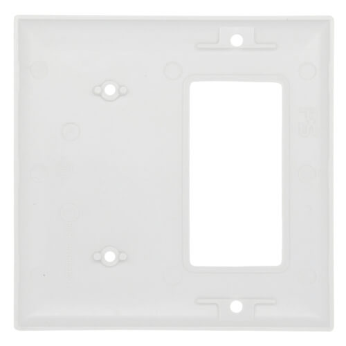 Main product image of 2-Gang Combination Wall Plate, 1 Blank & 1 Decorator - White
