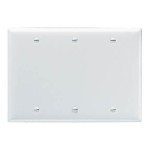 SP33W Pass & Seymour SP33W 3Gang Blank Wall Plate, Box Mount White