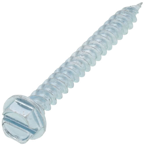 Main product image of #8 x 1-1/2" Slotted Hex Washer Head Metal Piercing Screw (Pack of 100)