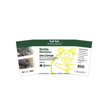 Main product image of #8 x 1-1/2" Slotted Hex Washer Head Metal Piercing Screw Tuff Pail (Pack of 4500)