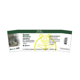 Main product image of #8 x 1" Slotted Hex Washer Head Metal Piercing Screw Tuff Pail (Pack of 1000)