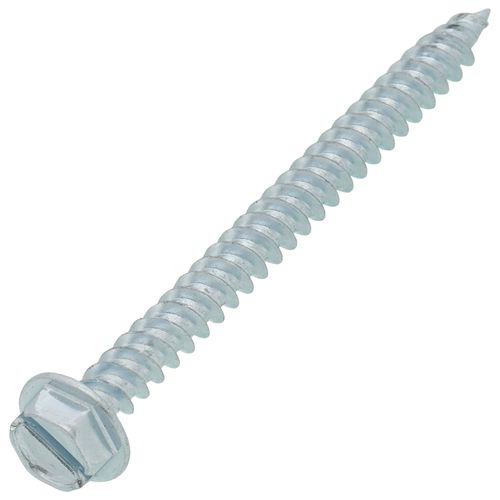 Main product image of #8 x 2" Slotted Hex Washer Head Metal Piercing Screw (Pack of 100)