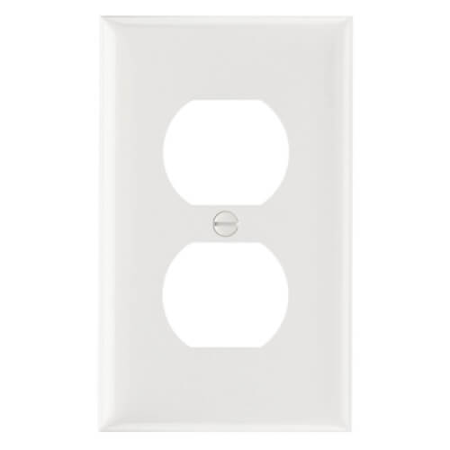 Main product image of 1-Gang Duplex Receptacle Wall Plate - White