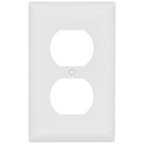 Main product image of 1-Gang Duplex Receptacle Wall Plate - White