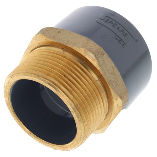 Main product image of 2" CPVC Schedule 80 Transition Male Adapter w/Brass Thread (MPT x Socket)