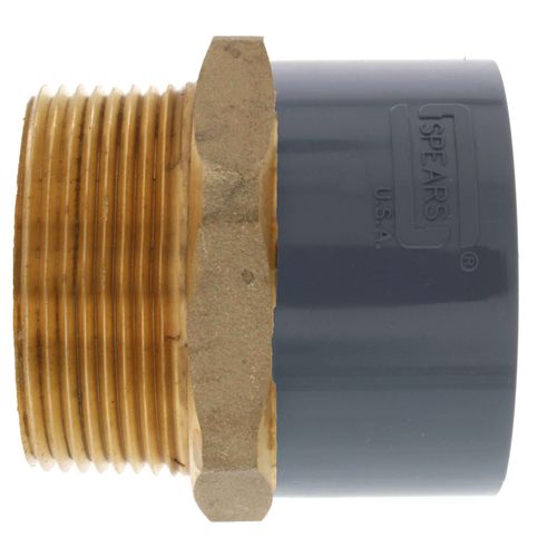 Main product image of 2" CPVC Schedule 80 Transition Male Adapter w/Brass Thread (MPT x Socket)