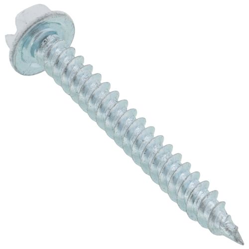 Main product image of #8 x 1-1/2" White Slotted Hex Washer Head Register Screw (Pack of 100)