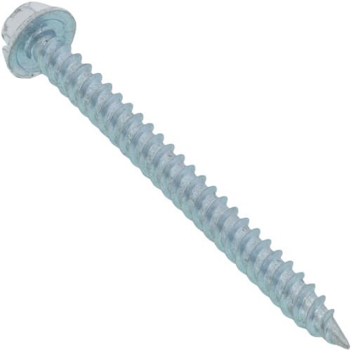 Main product image of #8 x 2" White Slotted Hex Washer Head Register Screw (Pack of 100)