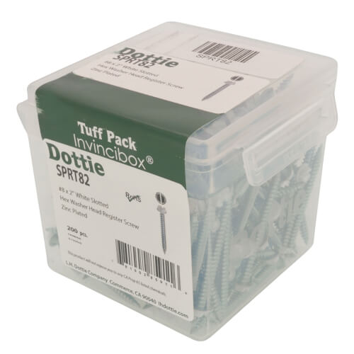 SPRT82 LH Dottie SPRT82 8 x 2" White Slotted Hex Washer Head