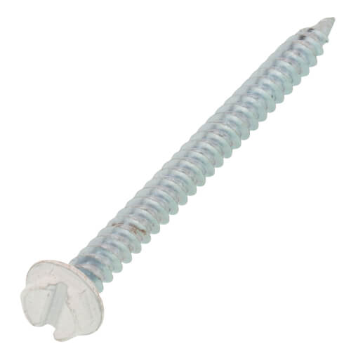 Main product image of #8 x 2" White Slotted Hex Washer Head Register Screw Tuff Pack (Pack of 200)