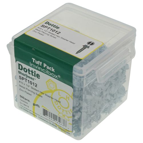Main product image of #10 X 1/2" Slotted Hex Washer Head Metal Piercing Screws (500 Piece Tuff Pack)