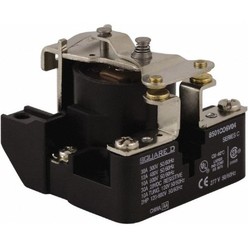 Main product image of 2 hp, 10 VA , Elec. Mech. Screw Clamp General Purpose Relay 10 Amp at 600 V & 40 Amp at 277 VAC, SPST, 240 VAC at 50/60 Hz, 63.6mm x 50.3mm x 63.2mm, 8501CO6V24