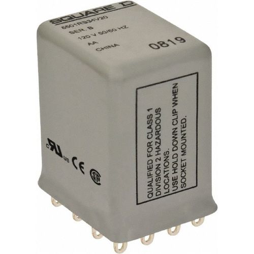 Main product image of Electromechanical Plug-in General Purpose Relay 5 Amp at 240 VAC, 4PDT, 120 VAC at 50/60 Hz, 8501RS34V20