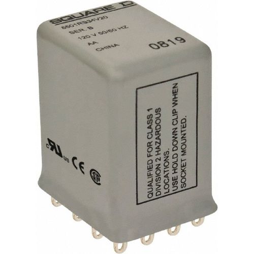 Main product image of Electromechanical Plug-in General Purpose Relay 5 Amp at 240 VAC, 4PDT, 24 VDC, 8501RSD34V53