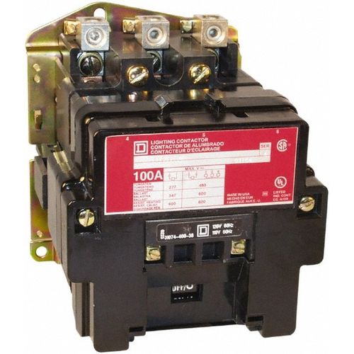 Main product image of No Enclosure, 3 Pole, Electrically Held Lighting Contactor 30 A (Tungsten), 110 VAC at 50 Hz, 120 VAC at 60 Hz, 8903SMO2V02