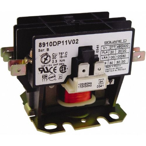 Main product image of 2 Pole, 20 Amp Inductive Load, Definite Purpose Contactor 30 Amp Resistive Rating, 8910DP12V02Y248