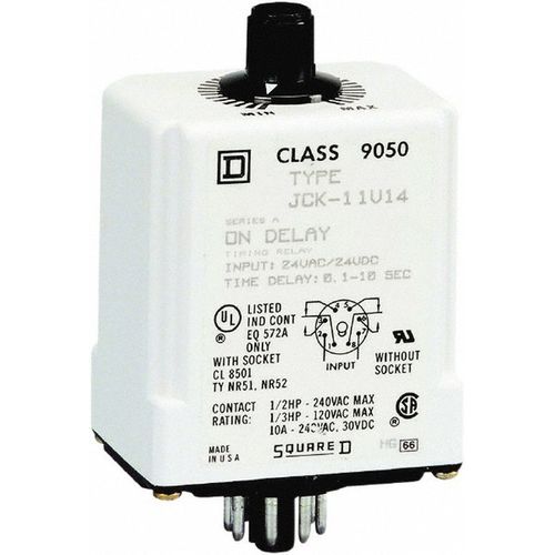 Main product image of DPDT Time Delay Relay 10 Contact Amp, 24 VAC/VDC, 9050JCK11V14