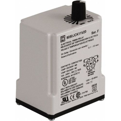 Main product image of DPDT Time Delay Relay 10 Contact Amp, 110 VDC & 120 VAC, 9050JCK11V20