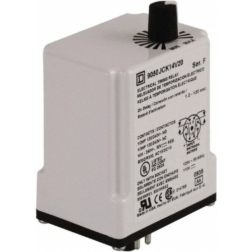 Main product image of DPDT Time Delay Relay 10 Contact Amp, 110 VDC & 120 VAC, 9050JCK14V20