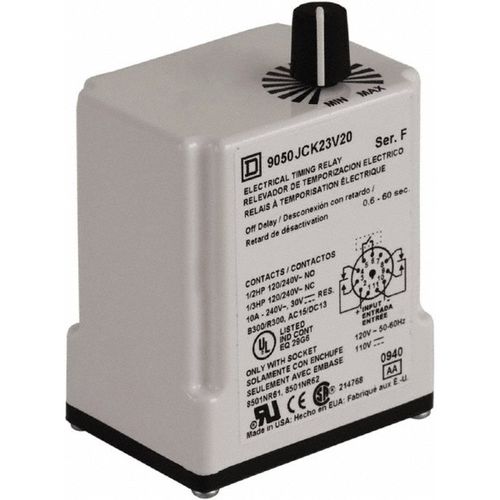 Main product image of DPDT Time Delay Relay 10 Contact Amp, 110 VDC & 120 VAC, 9050JCK23V20