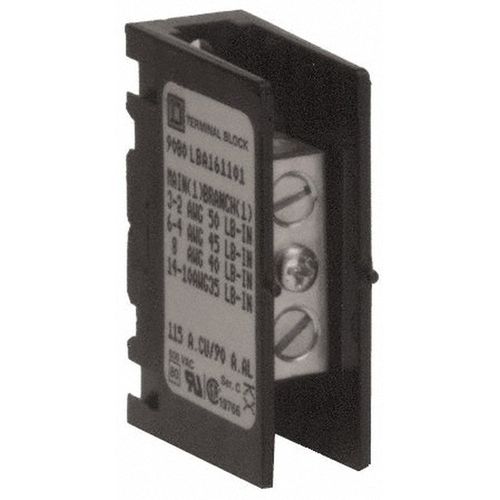 Main product image of 1 Pole, 115 (Copper), 90 Al Amp, Thermoplastic Power Distribution Block 600 VAC, 1 Primary Connection, 9080LBA161101