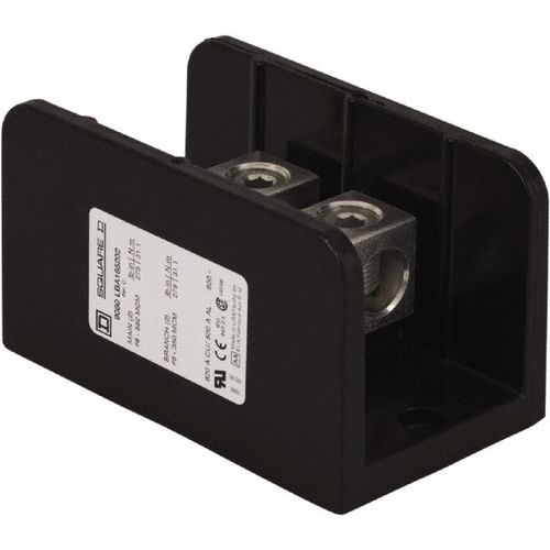 Main product image of 1 Pole, 500 Al, 620 (Copper) Amp, Phenolic Power Distribution Block 600 VAC, 2 Primary Connection, 9080LBA165202