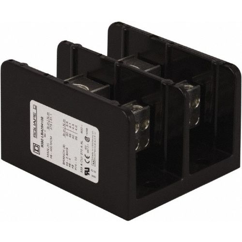 Main product image of 2 Poles, 270 Al, 335 (Copper) Amp, Phenolic Power Distribution Block 600 VAC, 1 Primary Connection, 9080LBA264108