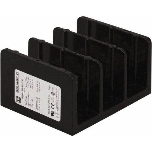 Main product image of 3 Poles, 270 Al, 350 (Copper) Amp, Phenolic Power Distribution Block 600 VAC, 2 Primary Connection, 9080LBA363206