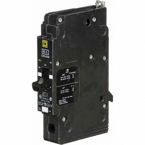Main product image of 40 Amp, 277 V, 1 Pole, Bolt On Miniature Circuit Breaker 18 kA Breaking Capacity, 12, 14 AWG, EDB14040