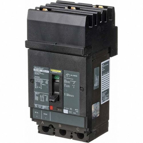 Main product image of 30 Amp, 600 VAC, 3 Pole, Plug In Molded Case Circuit Breaker Thermal Magnetic Trip, Multiple Breaking Capacity Ratings, 14-3/0 AWG, HGA36030