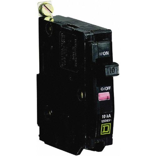 Main product image of 10 Amp, 240 VAC, 1 Pole, Bolt On Miniature Circuit Breaker 14-8 AWG, QOB110