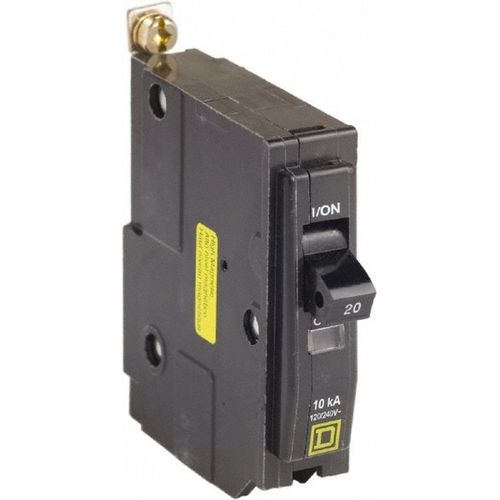 Main product image of 20 Amp, 120 VAC, 1 Pole, Bolt On Miniature Circuit Breaker 14-8 AWG, QOB120HM
