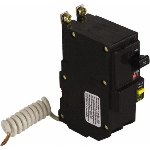 Main product image of 20 Amp, 240 VAC, 2 Pole, Bolt On Residual Current Circuit Breaker with Overcurrent Protection 12-8, 14-8 AWG, QOB220GFI