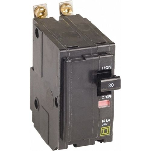 Main product image of 20 Amp, 240 VAC, 2 Pole, Bolt On Miniature Circuit Breaker 14-8 AWG, QOB220H