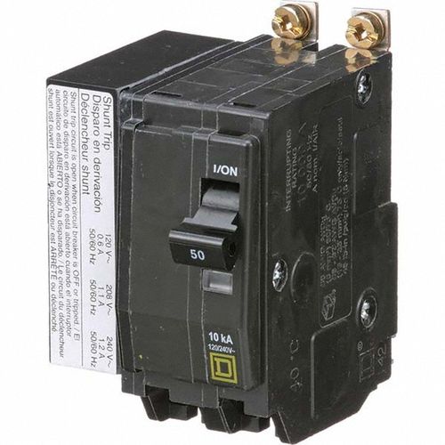 Main product image of 50 Amp, 240 VAC, 2 Pole, Bolt On Miniature Circuit Breaker 8-2 AWG, QOB2501021