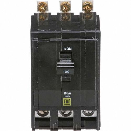 Main product image of 100 Amp, 240 VAC, 3 Pole, Bolt On Miniature Circuit Breaker 4-2/0 AWG, QOB3100