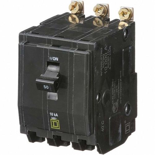 Main product image of 50 Amp, 240 VAC, 3 Pole, Bolt On Miniature Circuit Breaker 8-2 AWG, QOB350