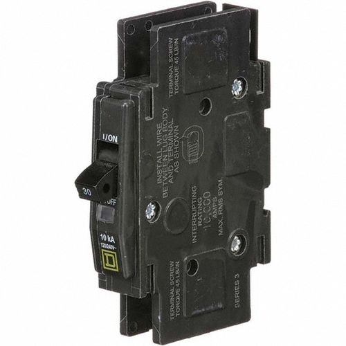 Main product image of 30 Amp, 240 VAC, 1 Pole, Panel Mount Miniature Circuit Breaker 14-2 AWG, QOU130
