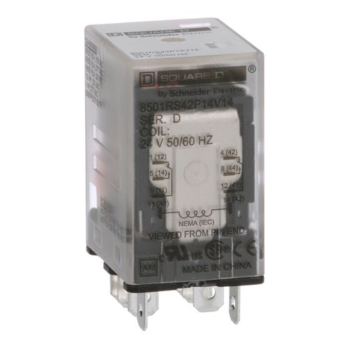 Main product image of 8 Pin, 300 VAC, 10 Amp, Type N, DIN Rail/Panel Mount Plug in Relay Socket, 8501NR42B