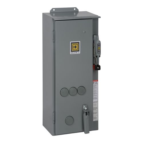 Main product image of NEMA Combination Starter, Nonfusible Disconnect (Size 1, 27A, 10HP at 600VAC, 3 Phase, NEMA 1), 8538SCG11V02S