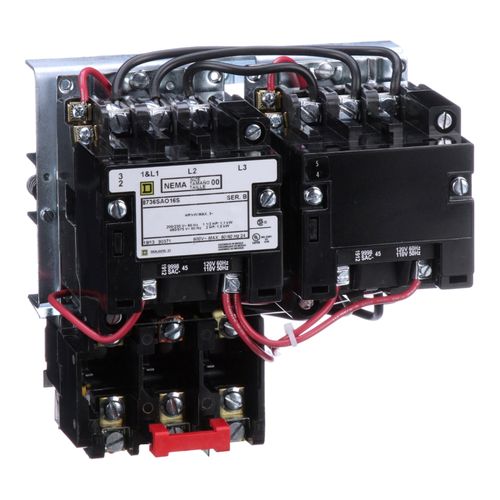 Main product image of NEMA Motor Starter, Reversing, Open (9A, 2HP at 460/575VAC, 3 Phase, 110/120VAC Coil), 8736SAO16V02S