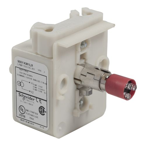 Main product image of 120 VAC Round Lens LED Pilot Light With Screw Clamp Connector (Red), 9001KP1LRR31