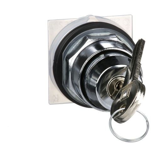 Main product image of 3-Position Maintained (MA) 600V Keyed With Key Withdrawal In All Positions, NEMA 1, 2, 3, 3R, 4, 6, 12 & 13 Selector Switch (Black), 9001KS46K10