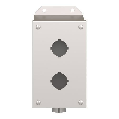 Main product image of 2-Hole 30mm Hole Dia. Stainless Steel NEMA 1, 3, 4, 4X & 12 Pushbutton Switch Enclosure, 9001KYSS2