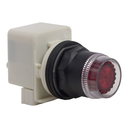 Main product image of 30mm Mounting Hole Dia. Momentary (MO) Illuminated Flush Push-Button Switch (Red), 9001SK1L1R