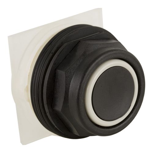 Main product image of 30mm Mounting Hole Dia. Momentary (MO) Plastic Flush Push-Button Switch (Black), 9001SKR1B