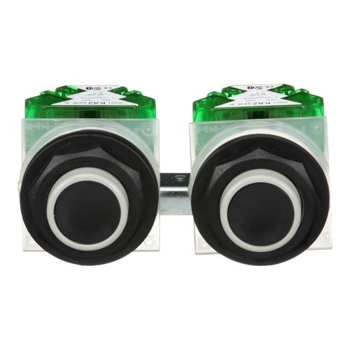 Main product image of 30mm Mounting Hole Dia. Momentary (MO) 600VAC Push-Button Switch Kit With 2 Pushbuttons, 2 Contact Blocks And Guard, 9001SKRU1