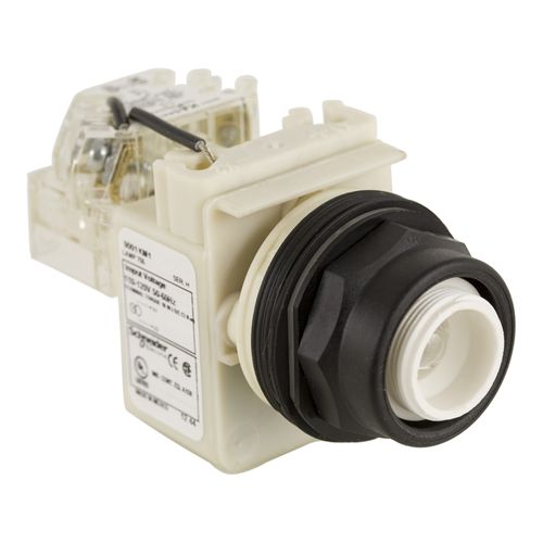 Main product image of 110-120 VAC 50/60 Hz Transformer Round Lens Corrosion, Dust And Oil Resistant Press-To-Test Indicating Light With Screw Clamp Connector, 9001SKT1
