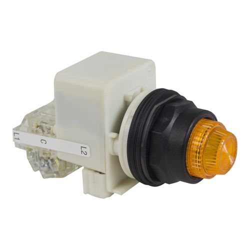 Main product image of 110-120 VAC 50/60 Hz Transformer Round Lens Corrosion, Dust And Oil Resistant Press-To-Test Indicating Light With Screw Clamp Connector (Red), 9001SKT1R31