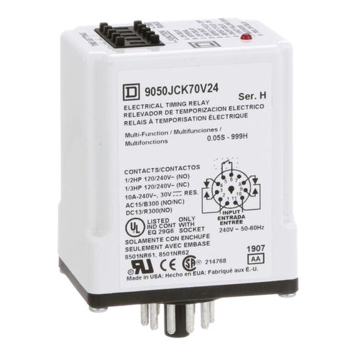 Main product image of DPDT Time Delay Relay (999 Min Delay, 10A Contact, 240VAC), 9050JCK70V24